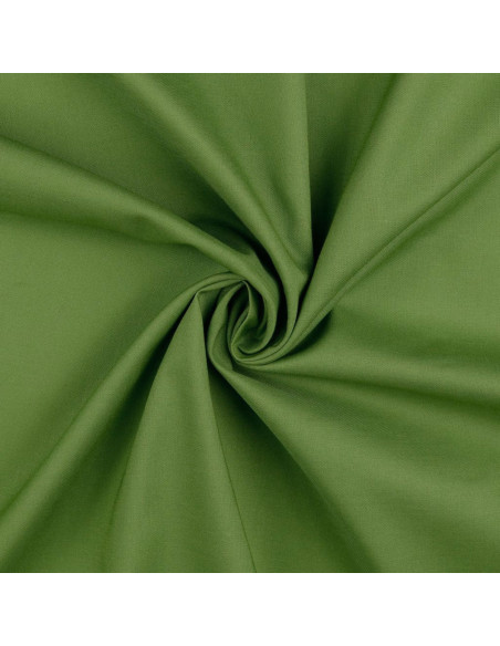 Tissu coton cretonne uni - Vert olive