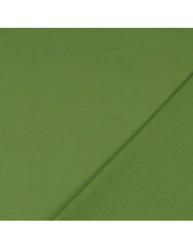 Tissu coton cretonne uni - Vert olive