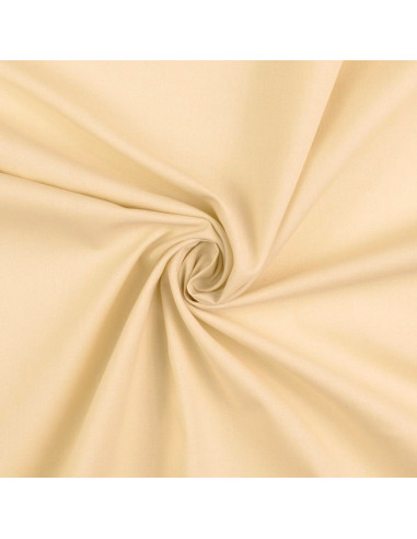 Tissu coton cretonne uni - Beige clair