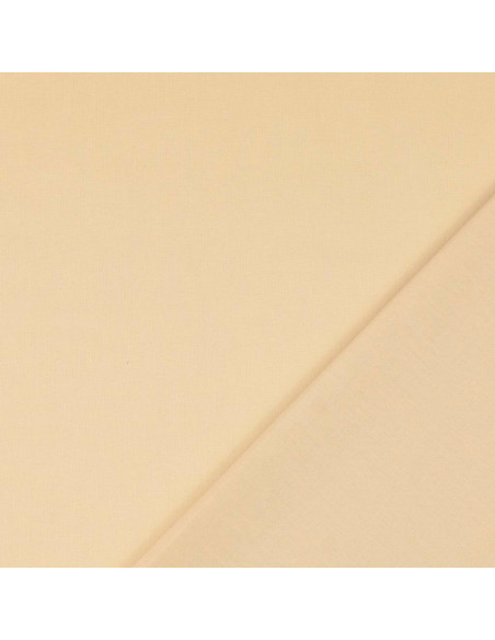 Tissu coton cretonne uni - Beige clair