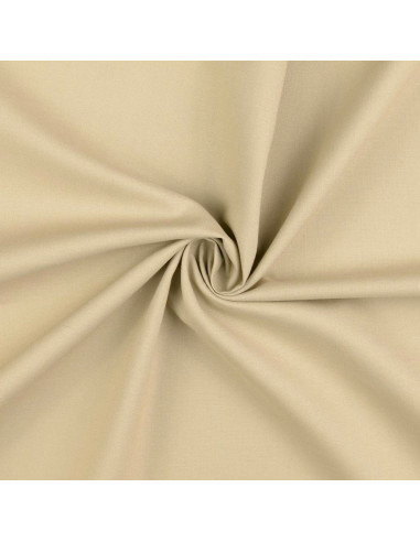 Tissu coton cretonne uni - Grège