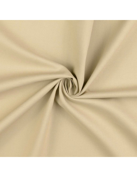 Tissu coton cretonne uni - Grège