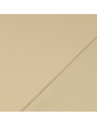 Tissu coton cretonne uni - Grège