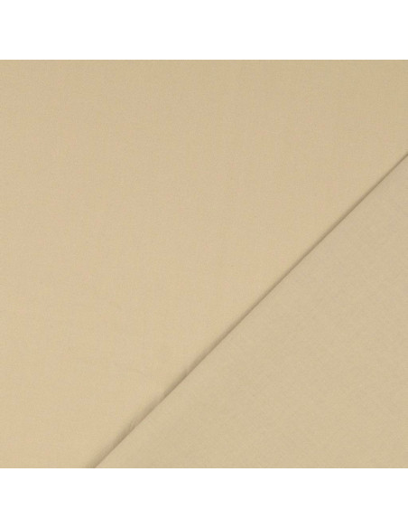 Tissu coton cretonne uni - Grège