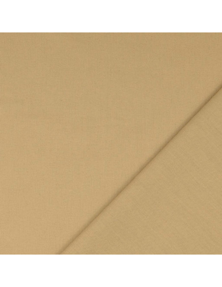 Tissu coton cretonne uni - Sépia