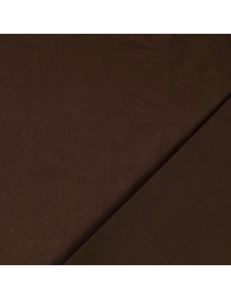 Tissu coton cretonne uni - Marron foncé