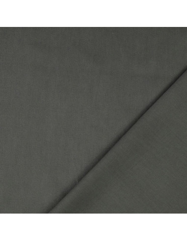 Tissu coton cretonne uni - Gris anthracite