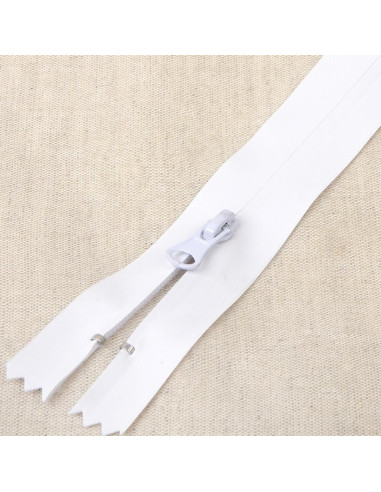 Fermeture invisible imperméable 20 cm - Blanc