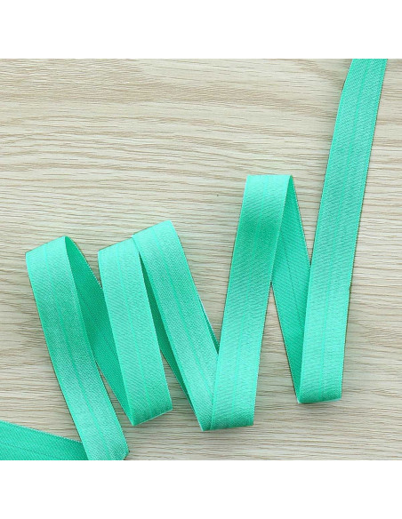 Biais élastique pré-plié satiné 15 mm de large - Vert menthe
