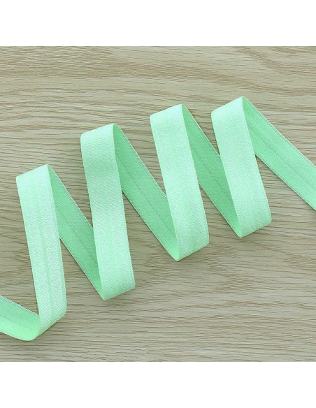 Biais élastique pré-plié satiné 15 mm de large - Vert d´eau