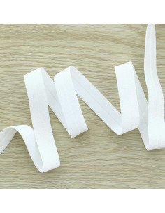 Biais élastique pré-plié satiné 15 mm de large - Blanc cassé