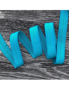Biais élastique pré-plié mat 20 mm de large - Bleu turquoise