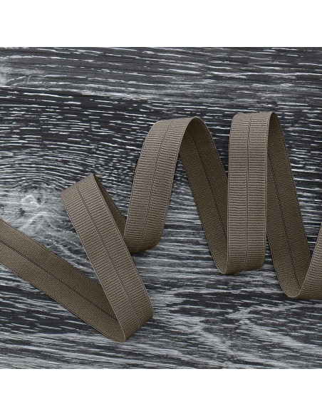 Biais élastique pré-plié mat 20 mm de large - Taupe foncé