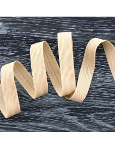 Biais élastique pré-plié mat 20 mm de large - Beige clair