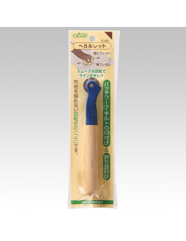 Roulette de traçage dentelure lisse et manche en bois Clover