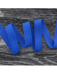 Biais élastique pré-plié mat 20 mm de large - Bleu cobalt