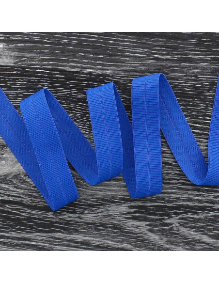 Biais élastique pré-plié mat 20 mm de large - Bleu cobalt