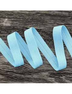 Biais élastique pré-plié mat 20 mm de large - Bleu ciel