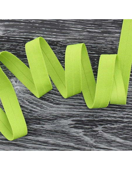 Biais élastique pré-plié mat 20 mm de large - Citron vert