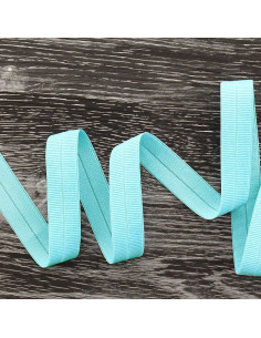 Biais élastique pré-plié mat 20 mm de large - Bleu layette