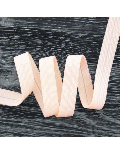 Biais élastique pré-plié mat 20 mm de large - Rose pâle
