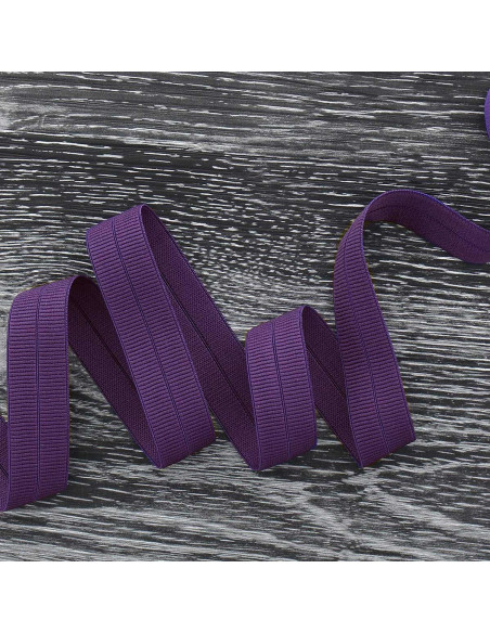Biais élastique pré-plié mat 20 mm de large - Violet