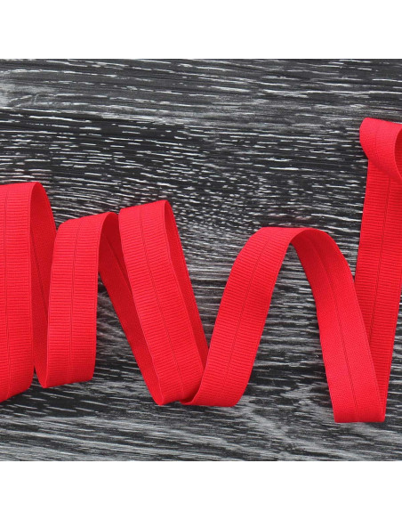Biais élastique pré-plié mat 20 mm de large - Rouge
