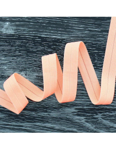 Biais élastique pré-plié mat 20 mm de large - Saumon