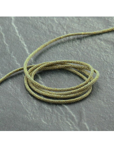 Cordon lurex Saxo 2 mm - Kaki clair et or