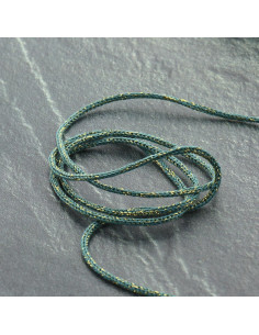 Cordon lurex Saxo 2 mm - Vert sauge et or