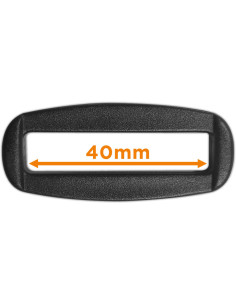 Passant rectangulaire plastique noir 40 mm 2