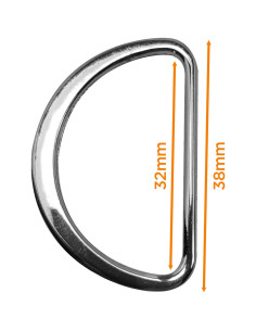 Demi anneau plat soudé 32 mm - Argent 2