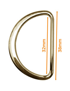 Demi anneau plat soudé 32 mm - Or jaune 2