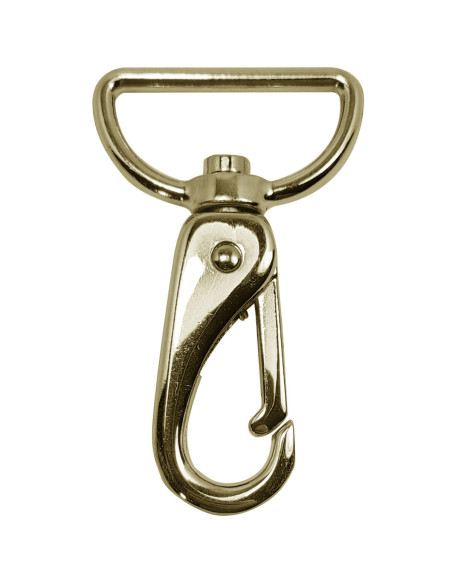 Mousqueton métal premium - Or jaune 65 x 32 mm