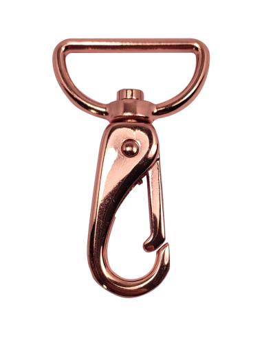 Mousqueton métal premium - Or rose 65 x 32 mm