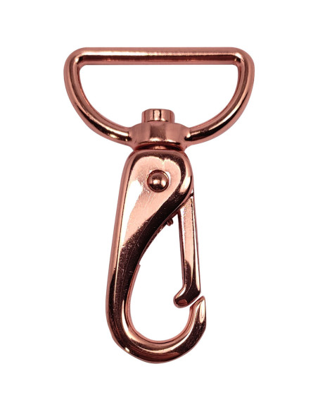 Mousqueton métal premium - Or rose 65 x 32 mm