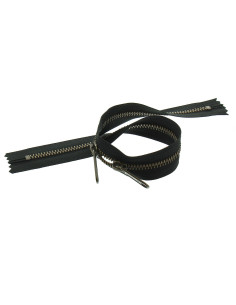 Fermeture dos à dos métal pour sacs 40 cm - Noir et bronze 2