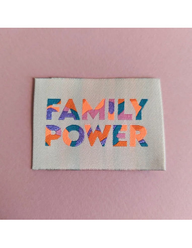 Lot de 6 étiquettes tissées - Family power