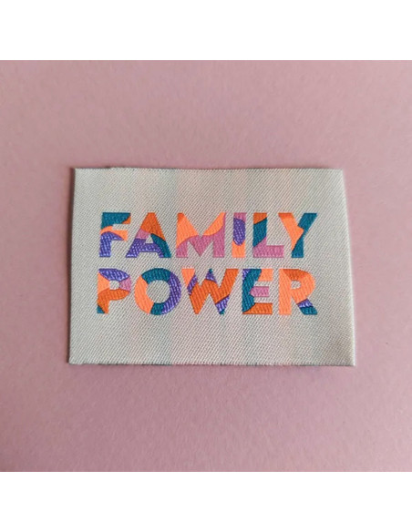 Lot de 6 étiquettes tissées - Family power