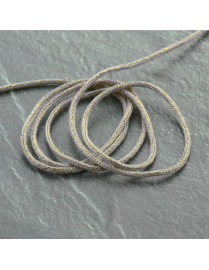 Cordon lurex Saxo 2 mm - Beige et or