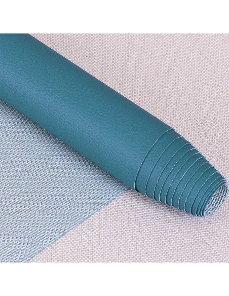 Coupon simili Karla 140 cm x 50 cm - Bleu canard