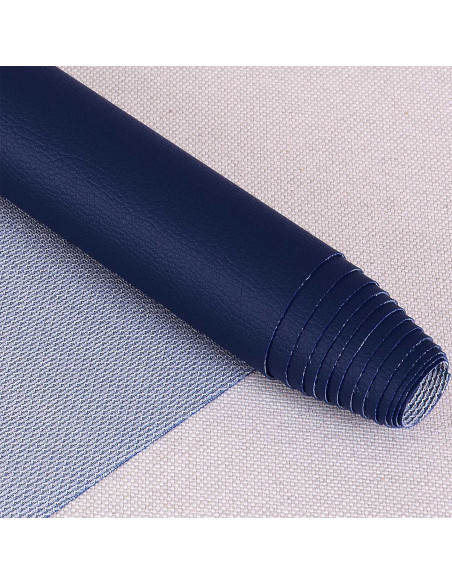 Coupon simili Karla 140 cm x 50 cm - Bleu marine