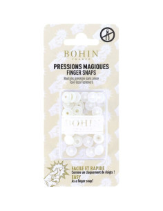 Boutons pression magiques sans pince 9 mm - Blanc