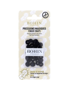Boutons pression magiques sans pince 9 mm - Noir
