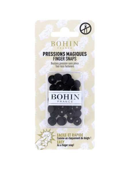 Boutons pression magiques sans pince 9 mm - Noir