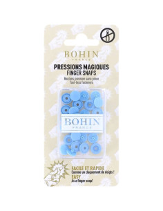 Boutons pression magiques sans pince 9 mm - Bleu ciel