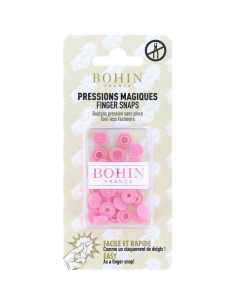 Boutons pression magiques sans pince 9 mm - Rose