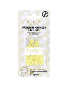 Boutons pression magiques sans pince 9 mm - Jaune