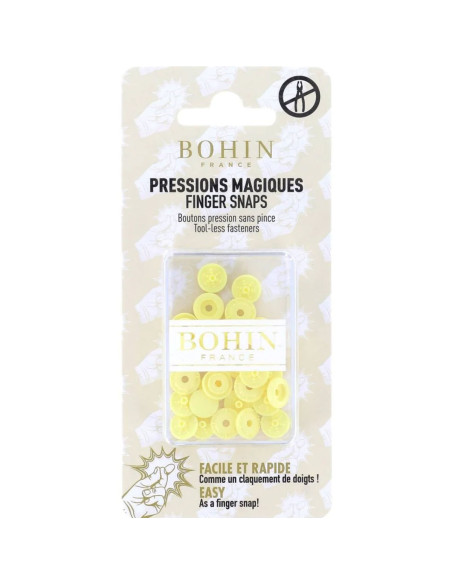 Boutons pression magiques sans pince 9 mm - Jaune