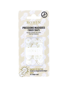 Boutons pression magiques sans pince 13 mm - Blanc